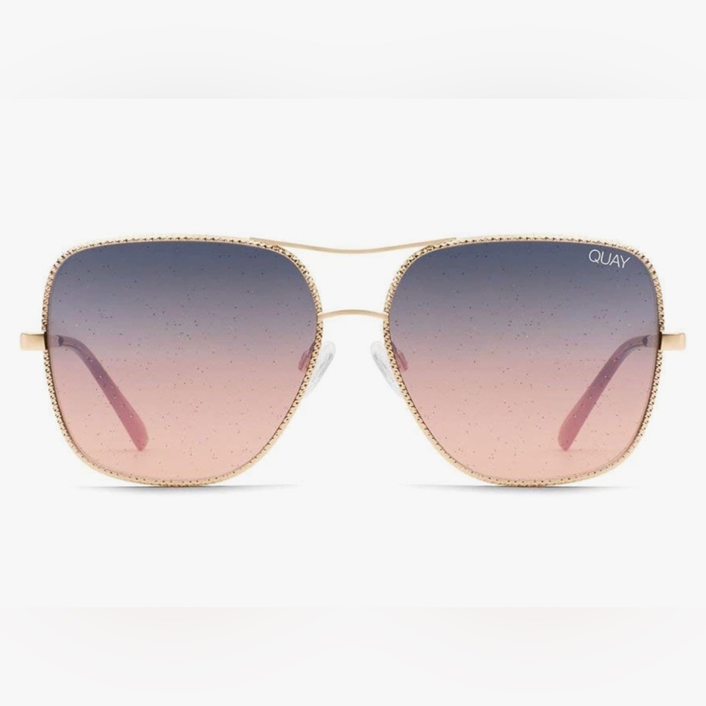 Stop And Stare Twist Sunglasses in Gold Navy Peach